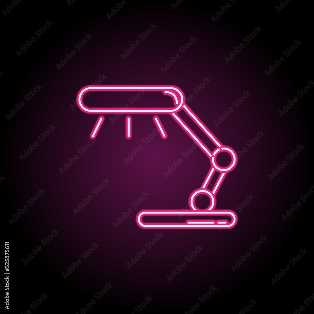 Poster library table lamp icon. simple thin line, outline vector of household icons for ui and ux, website 