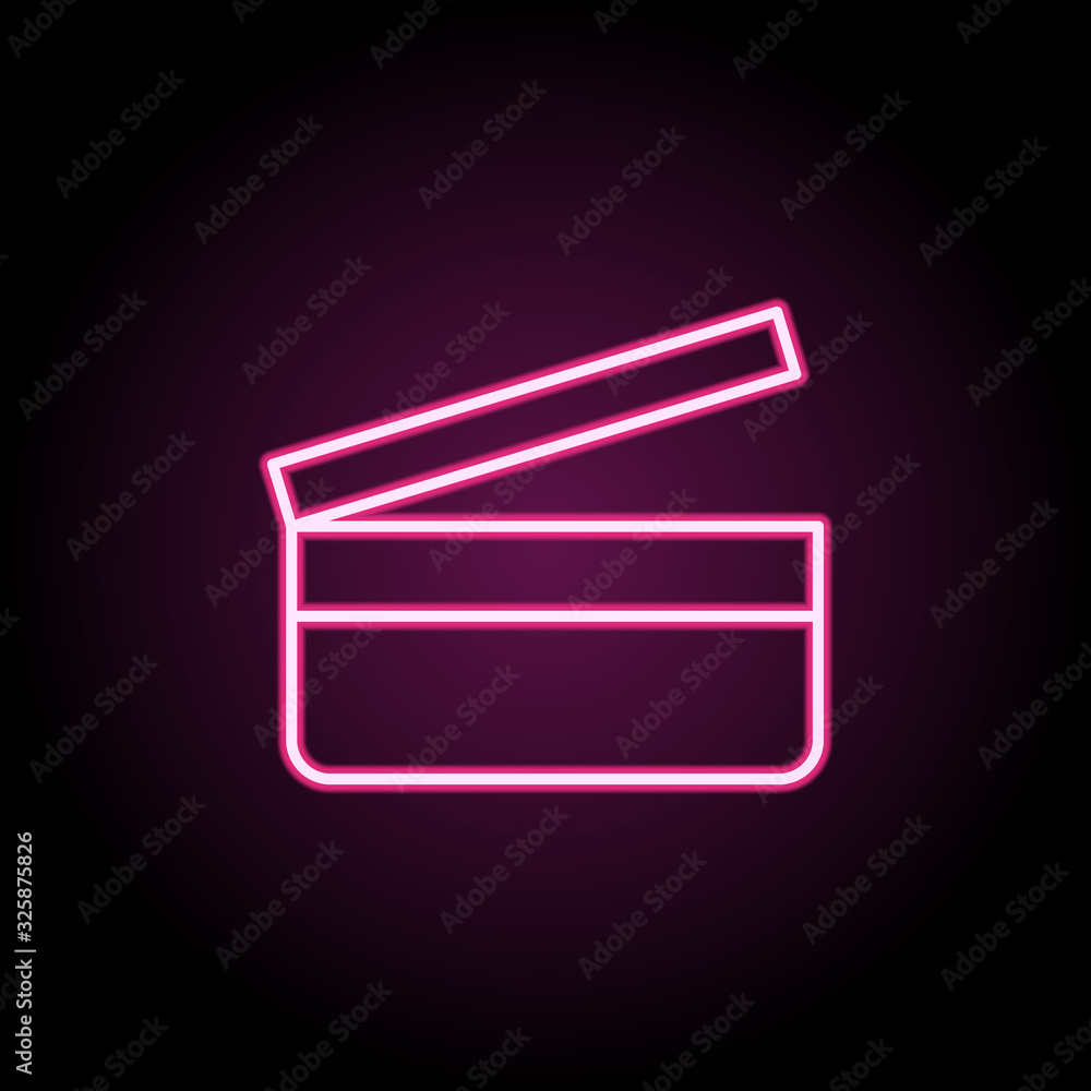 Poster movie cracker neon icon. simple thin line, outline vector of web icons for ui and ux, website or mob
