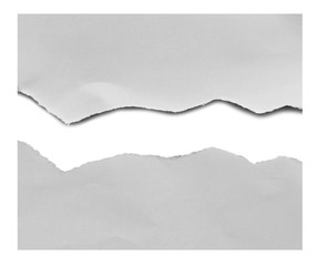 white torn paper isolated over white background