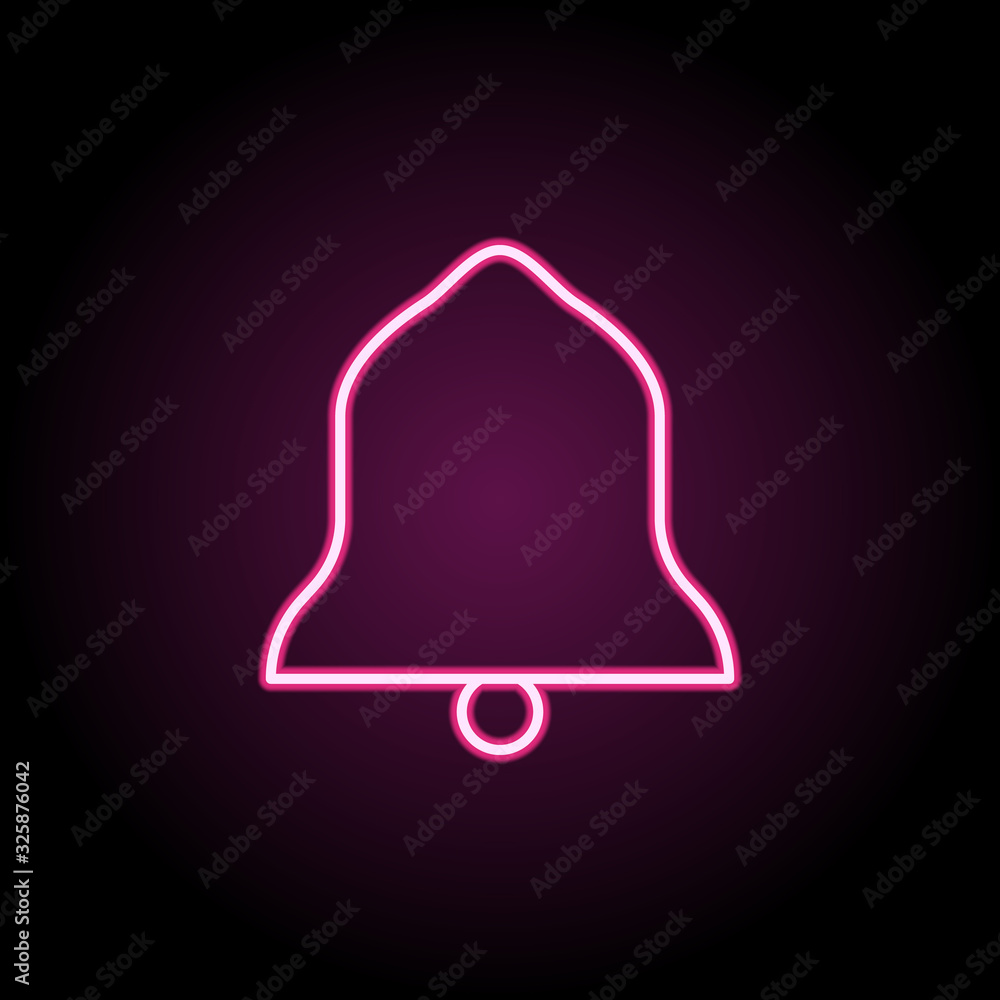 Poster bell neon icon. simple thin line, outline vector of web icons for ui and ux, website or mobile appli
