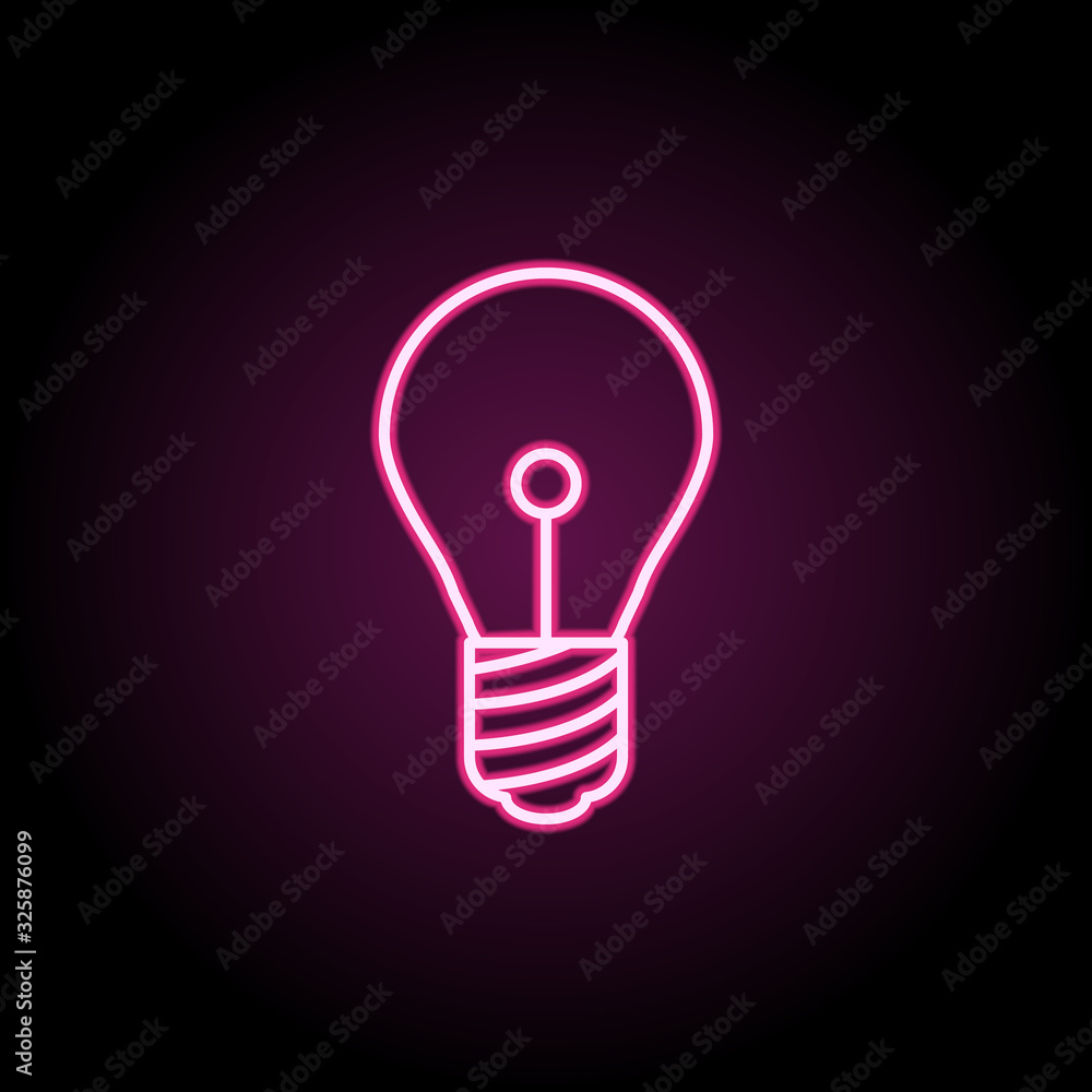 Poster bulb neon icon. simple thin line, outline vector of web icons for ui and ux, website or mobile appli