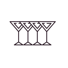Isolated alcohol cocktails line style icon vector design