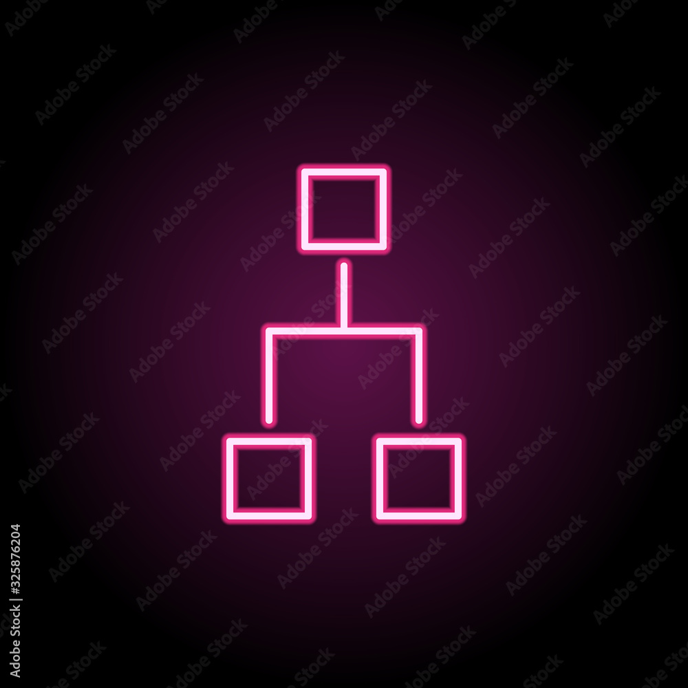 Poster interconnected boxes neon icon. simple thin line, outline vector of web icons for ui and ux, website