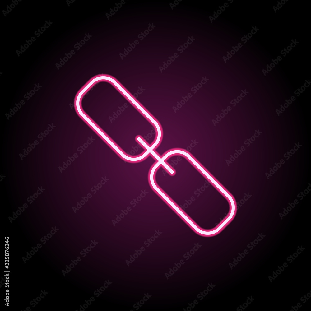 Poster chain neon icon. simple thin line, outline vector of web icons for ui and ux, website or mobile appl