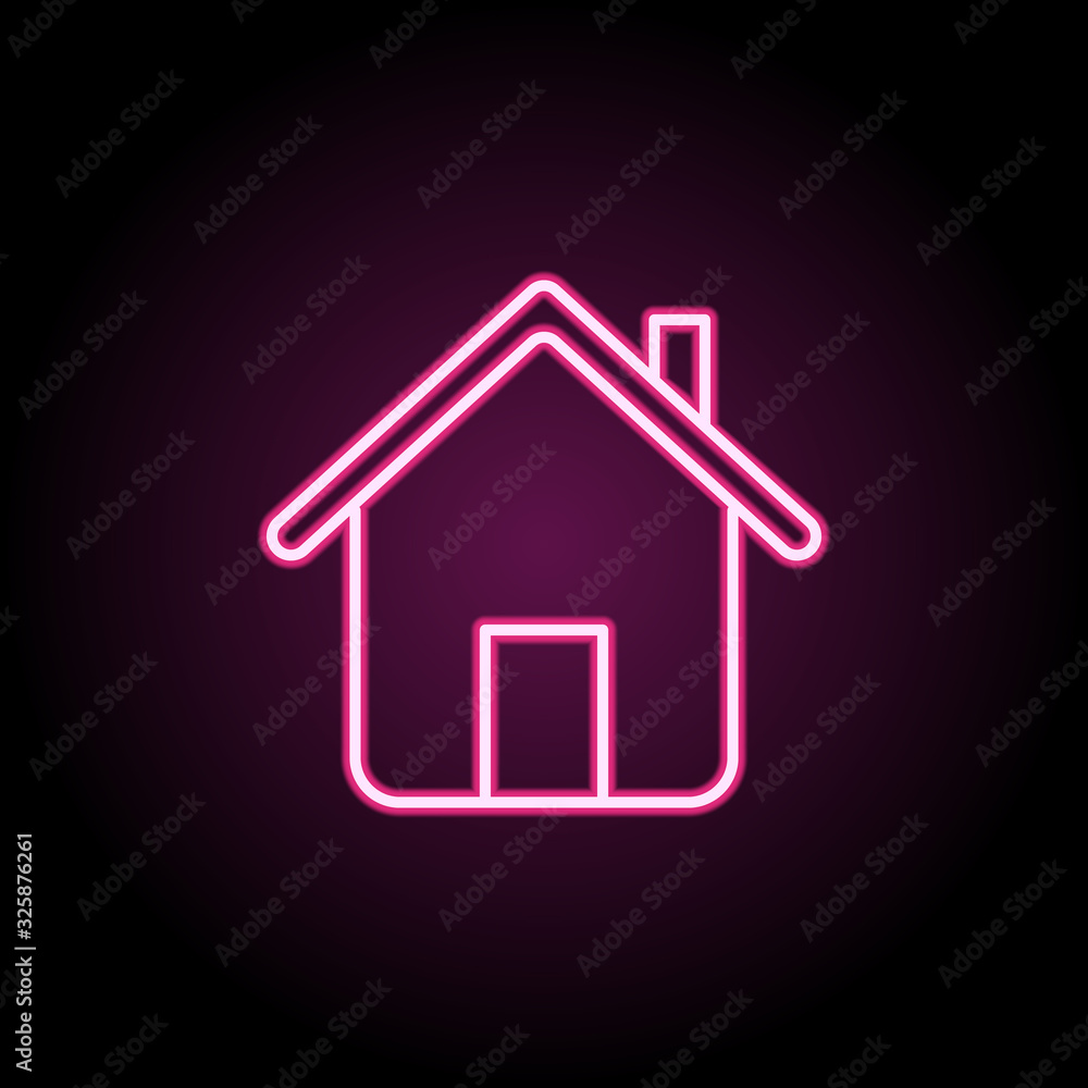 Poster house neon icon. simple thin line, outline vector of web icons for ui and ux, website or mobile appl