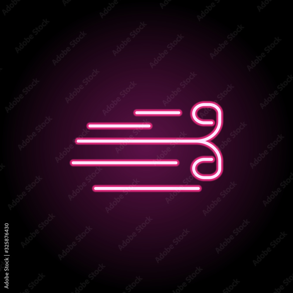 Poster wind neon icon. simple thin line, outline vector of web icons for ui and ux, website or mobile appli