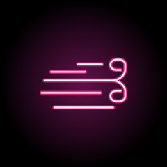 Wind neon icon. Simple thin line, outline vector of web icons for ui and ux, website or mobile application