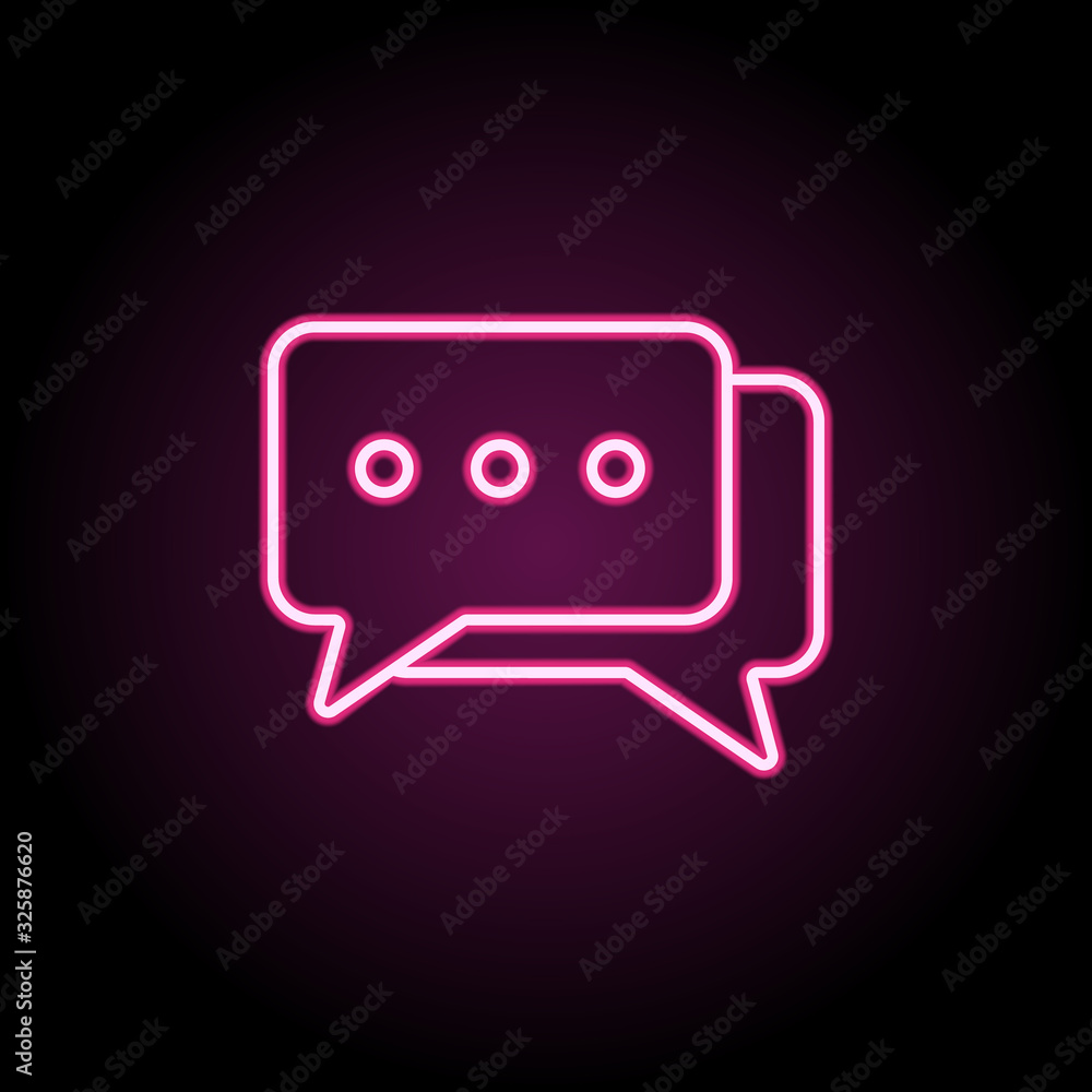 Aufkleber correspondence bubbles neon icon. simple thin line, outline vector of web icons for ui and ux, websi