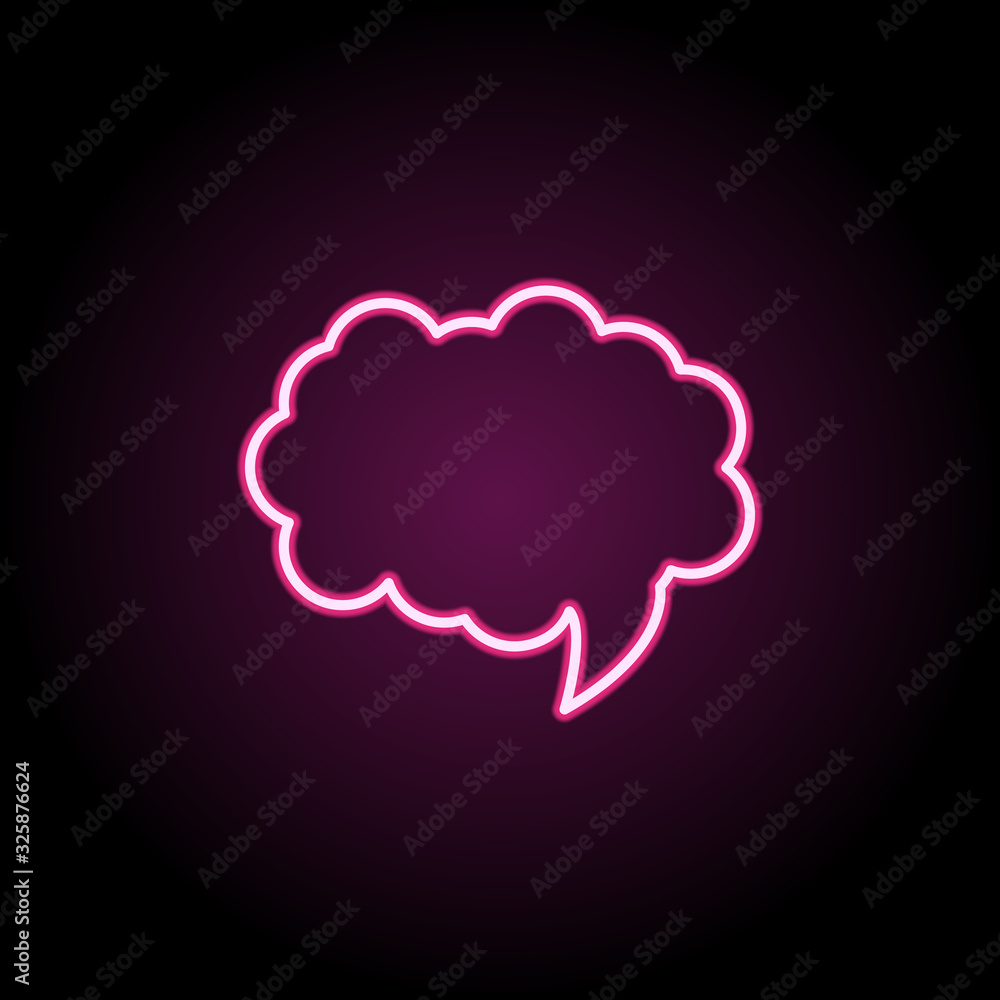 Poster communication bubble neon icon. simple thin line, outline vector of web icons for ui and ux, website