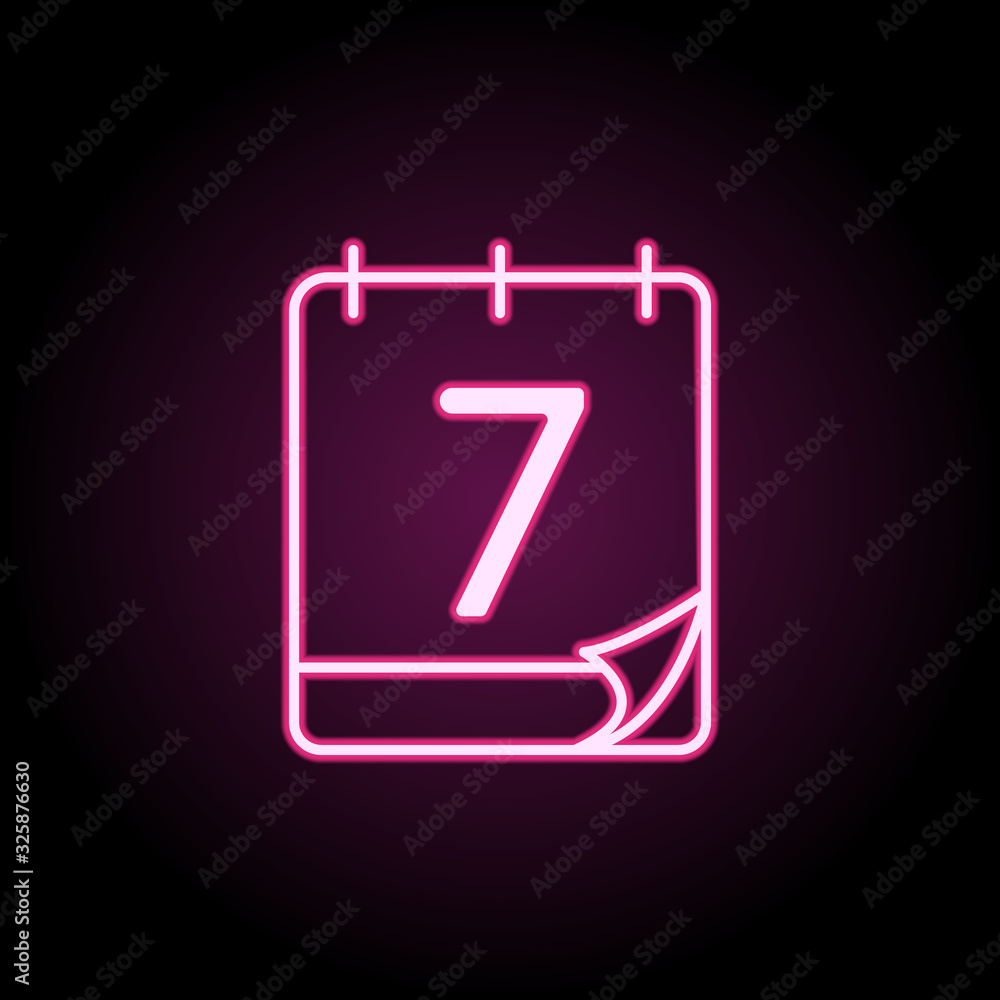 Poster the calendar neon icon. simple thin line, outline vector of web icons for ui and ux, website or mobi