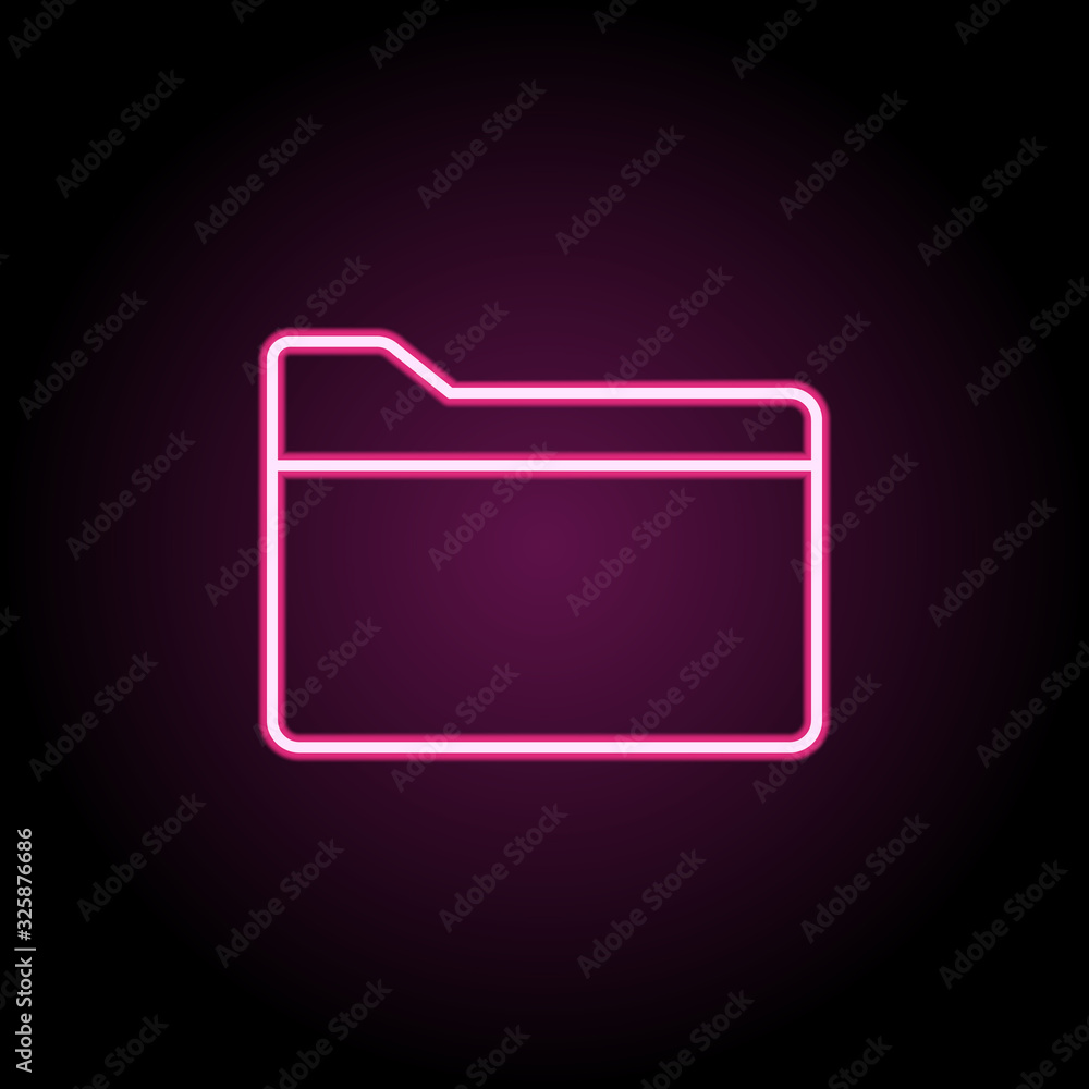 Poster folder neon icon. simple thin line, outline vector of web icons for ui and ux, website or mobile app