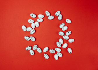 Easter composition made with eggs. Creative holiday concept