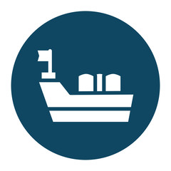 Isolated oil storage ship block and flat style icon vector design