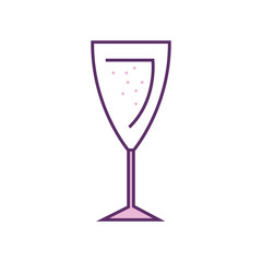 Isolated champagne cup line fill style icon vector design