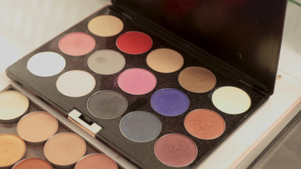Eye shadow of different colors, cosmetics, makeup