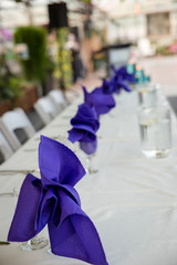 Beautiful purple wedding table decorations