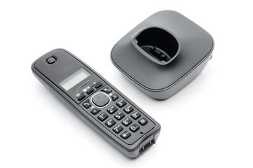 Telephone for calls to urban and long-distance lines on a white background