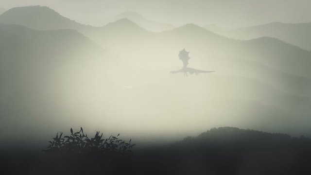 Flying Dragon Crossing the Sky