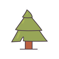 Isolated pine tree line and fill style icon vector design
