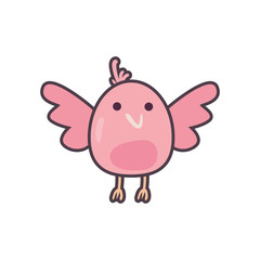 Happy easter chick line and fill style icon vector design
