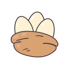 Happy easter eggs line and fill style icon vector design