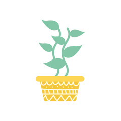 Isolated plant inside pot block gradient style icon vector design