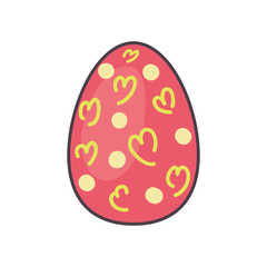 Happy easter egg line and fill style icon vector design