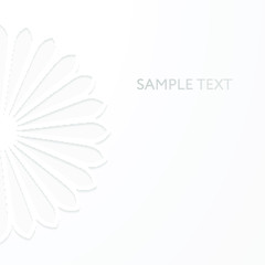 Paper art Vector concept Paper flower on white background Design template with copy space