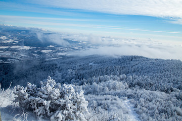 Fototapeta na wymiar Blick vom Ještěd Tschechien im Winter