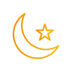 Ramadan moon and star gradient style icon vector design