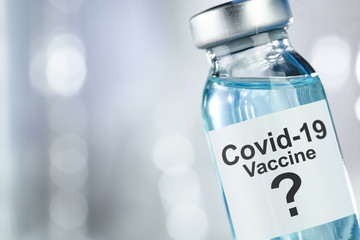 Possible cure concept with vaccine vial for Coronavirus, Covid 19 virus