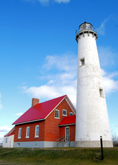 Fototapeta na wymiar Tawas Lighthouse located in Michigan