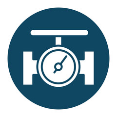 Isolated oil pipe with gauge block and flat style icon vector design