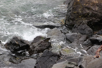 ocean water on rocks