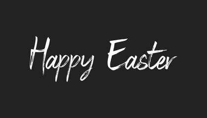 Happy easter text, hand drawn style lettering message.