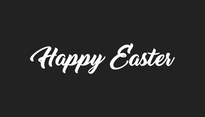 Happy easter text, hand drawn style lettering message.