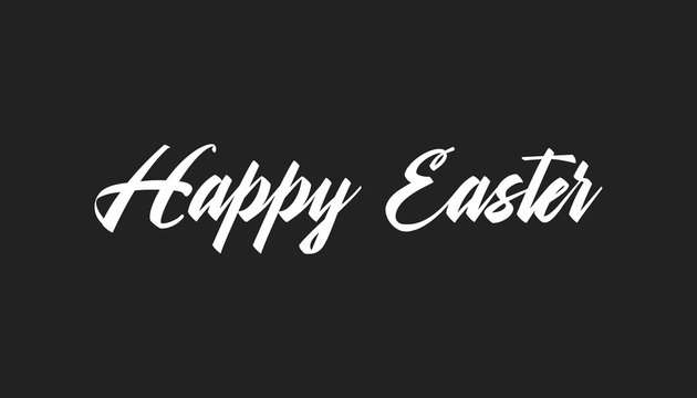 Happy easter text, hand drawn style lettering message.