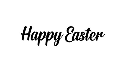 Happy easter text, hand drawn style lettering message.