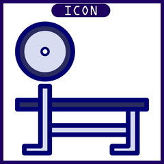 filled outline icon of  bench press in vector design