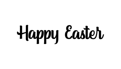 Happy easter text, hand drawn style lettering message.
