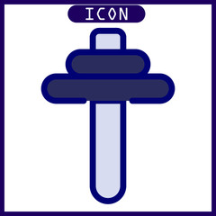 filled outline icon of dumbbell arrow in vector design