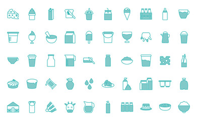 Isolated dairy dou color style icon set vector design