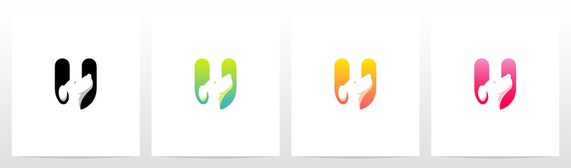  Dog On Letter Logo Design U © recehan