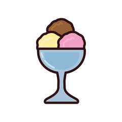 Isolated ice cream line and fill style icon vector design