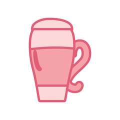 Isolated coffee glass drink line style icon vector design