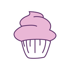 Isolated cupcake dessert line fill style icon vector design