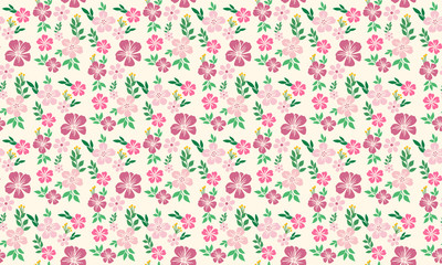 Elegant template for spring, with unique leaf and flower pattern background design.