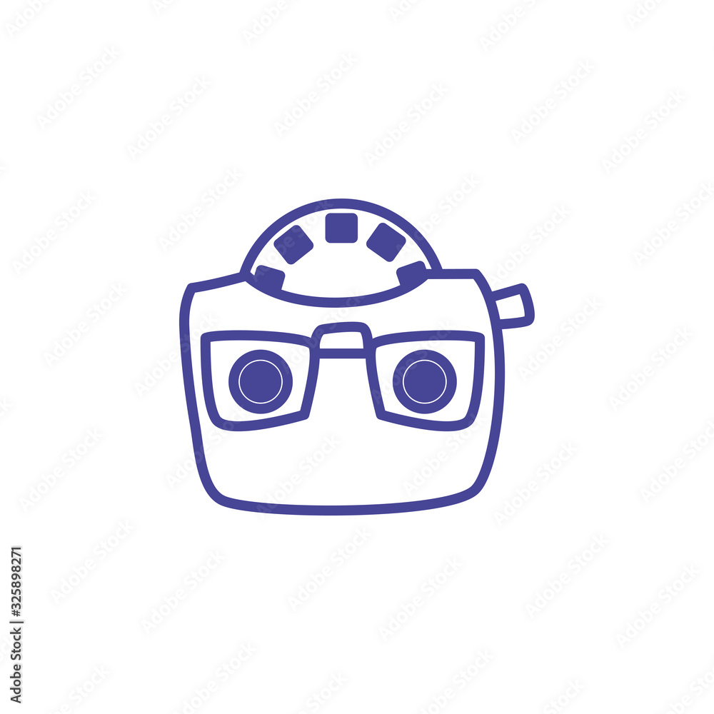 Poster isolated view master line style icon vector design