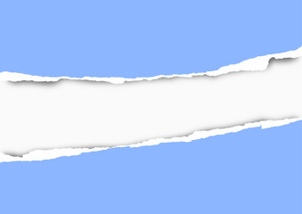 Torn paper on transparent background with space for text. Vector illustration.	