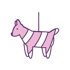 Isolated party piñata hat line fill style icon vector design